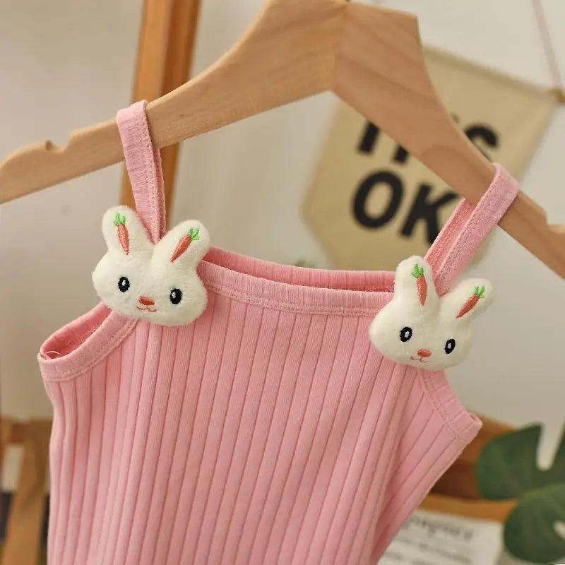 Baby Girls T-shirts  Kids Summer Sleeveless Tops Vest  Girls Cute Halter Tops Tees Children Clothing 1-7 Year Girls Top