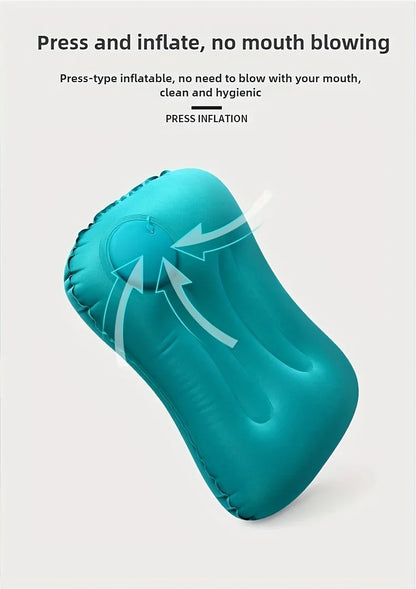 1PC Portable Inflatable Travel Neck Pillow, Waist Pillow, Foldable Travel Essentials, Providing Lumbar and Neck Support