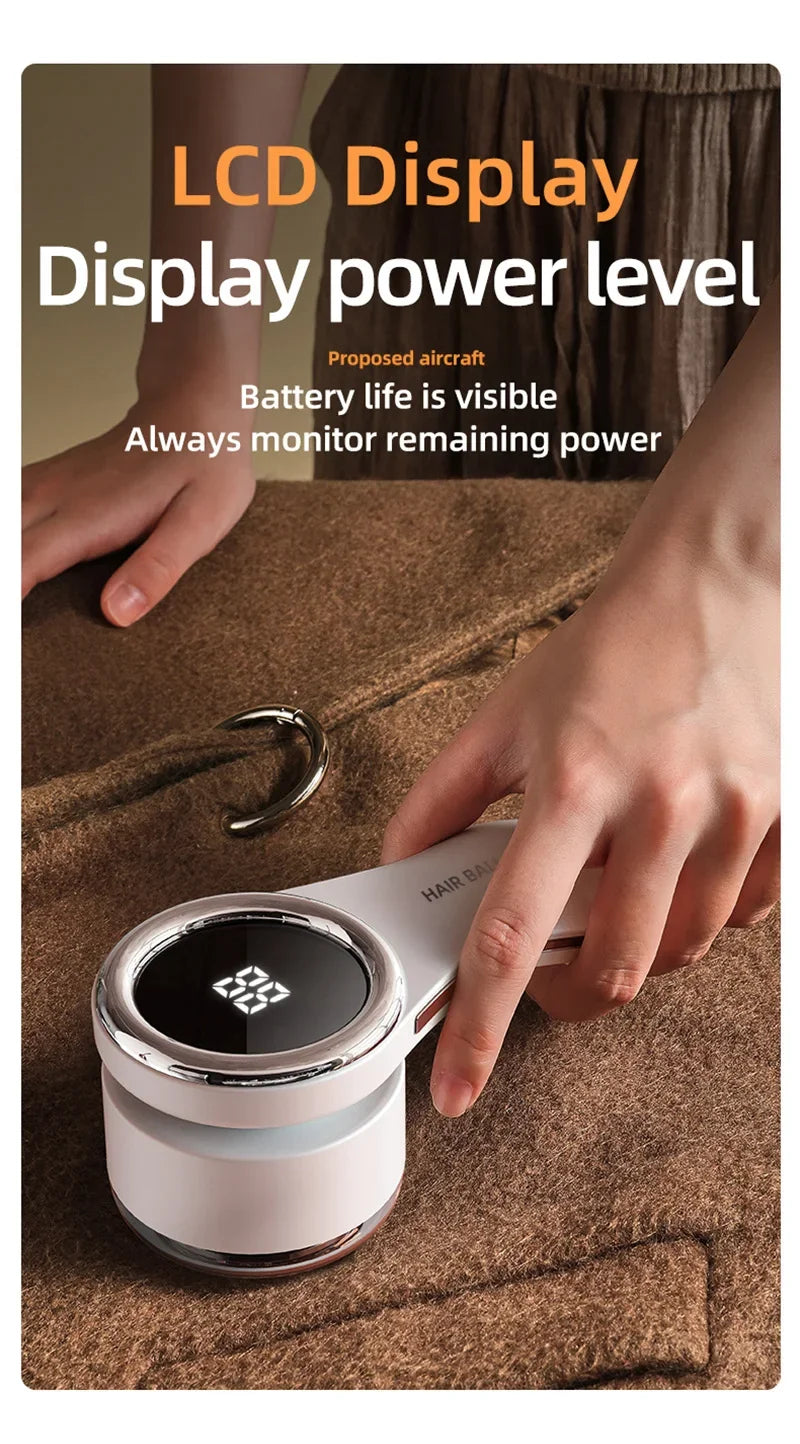 Electric Lint Remover for Clothes LCD Display USB Rechargeable Portable Hair Balls Fuzz Removers Household Fabric Shaver