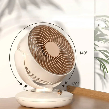 Desktop Rechargeable Fan Small Portable Air Conditioning Appliances Auto Rotation Ventilador 3-speed Wind Silent for Home Office