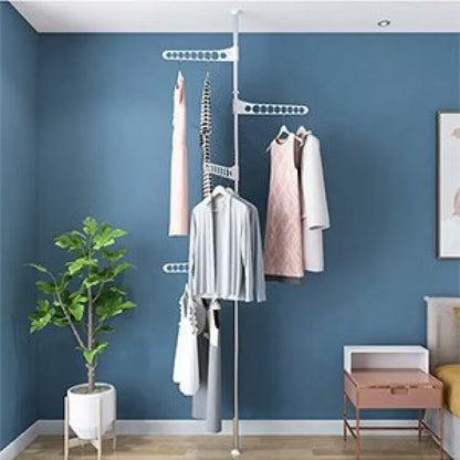 Household Flooring drying rack indoor telescopic pole drying rack Balcony Window Retractable drying rod Fixed Hanging Coat Racks
