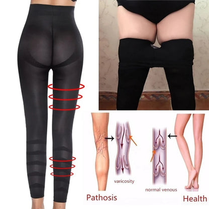 High Waist Leggings Women Sculpting Firm Control Leg Tummy Flat Skinny Slimming Tights Thigh Slimmer Footless Pants Stretchy