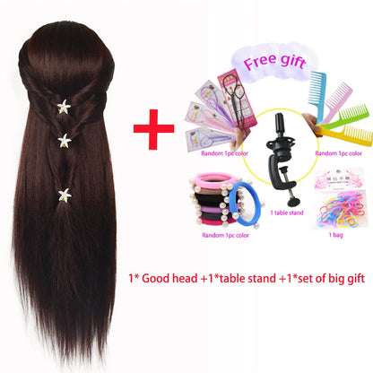 Training head with colorful hair 80cm very long synthetic hair for braiding hairstyle doll Head hairdressing head mannequin
