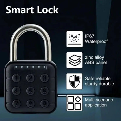 Cabinet Keyless Fingerprint Lock Waterproof Intelligent Safety Smart Padlock Anti-theft Zinc Alloy Electronic Door Lock Outdoor