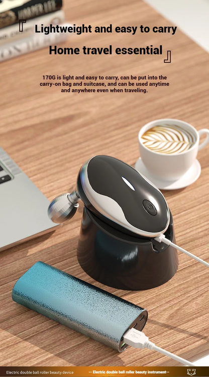 Electric Facial Roller Massager - EMS Microcurrent V-Shape Lifting Device for Face Contouring, Anti-Aging Skin Care & Hydration