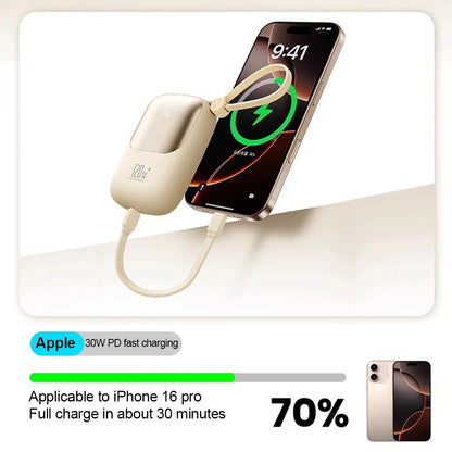 120W super fast charging power bank with cable 10000mAh large capacity portable mobile power Mini supply gift