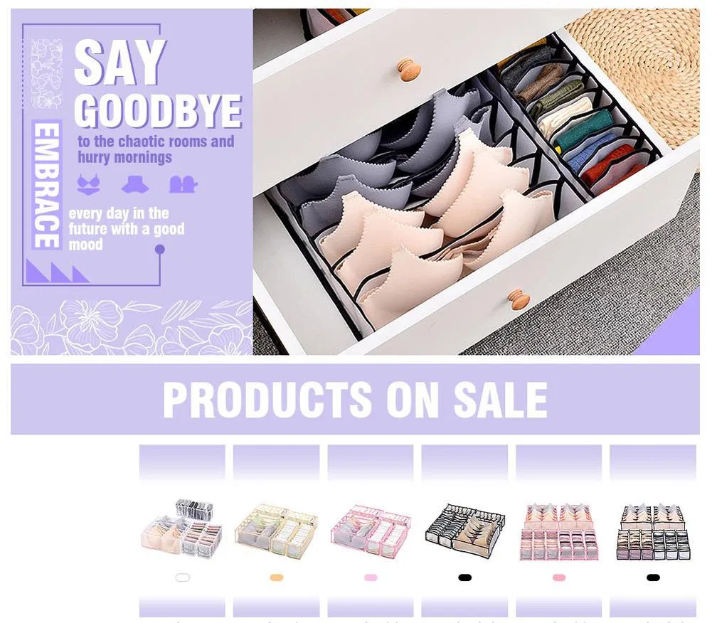 Closet Organizer Underwear Organizer For Wardrobe Clothes Organizers Cabinets Drawer Organizers Bra Socks Storage Organizer Box