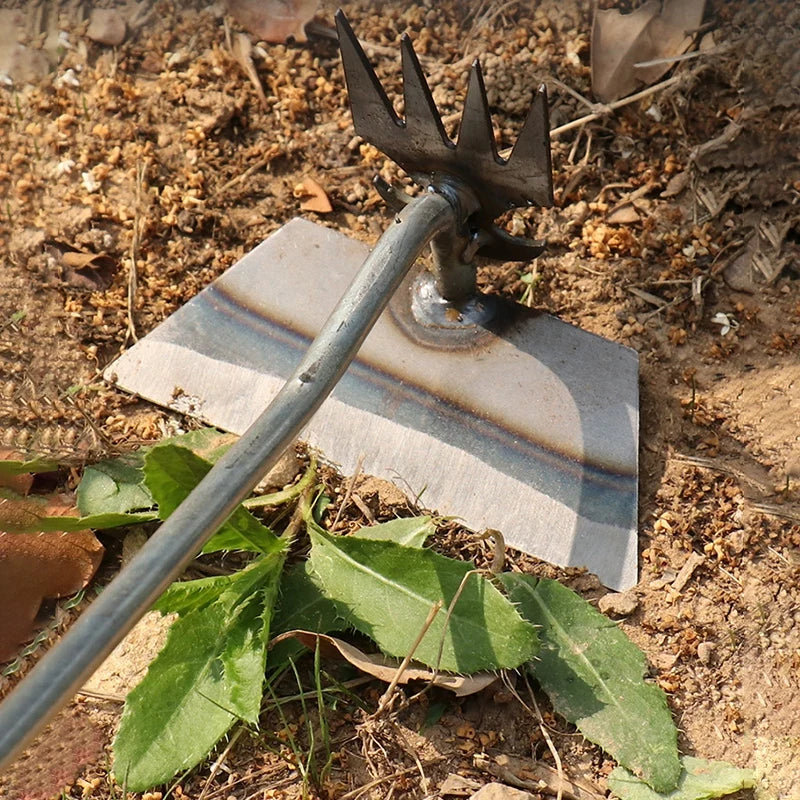 2 in 1 Garden Weeder Rake 4/5/6/11Teeth Agricultural Rake Crescent Shaped Hoe Loosening Soil Digging Agricultural Tool