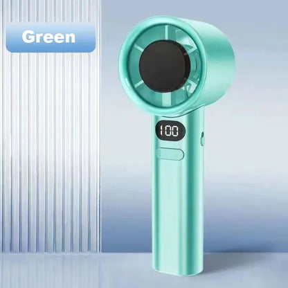Mini Handheld Fan Mute Handheld Fan 4 Speeds Adjustment Air Calculating Fan With Power Display Portable Handheld Fan