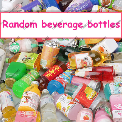 Miniature Shop Furniture Fridge Freezer Shelf Cool Drink Food Items Toy Mini Handcraft Dollhouse Simulation Scenario Display