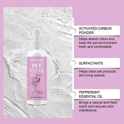 100ml Pet Odor Eliminator Fresh Scent Spray For Dogs Cats Home Deodorizing Solution With Harness Attachment