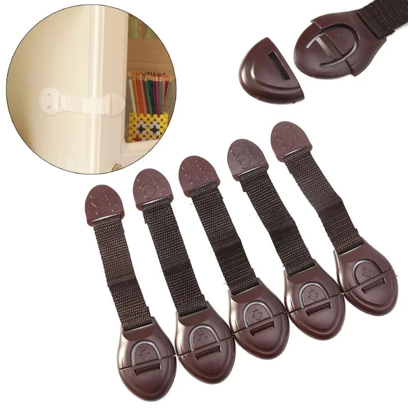 10pcs  Kids Safety Door Lock Child Safety Cabinet Lock Baby Proof Security Protector Drawer Door Cabinet Lock Plastic Protection