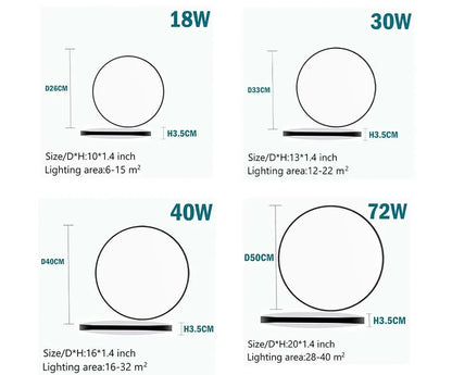 LED Ceiling Lamps Modern Ceil Light 18/30/40/72W Led 220V Ceiling Lights Round Living Room Bedroom Indoor Kitchen Lighting Lamp