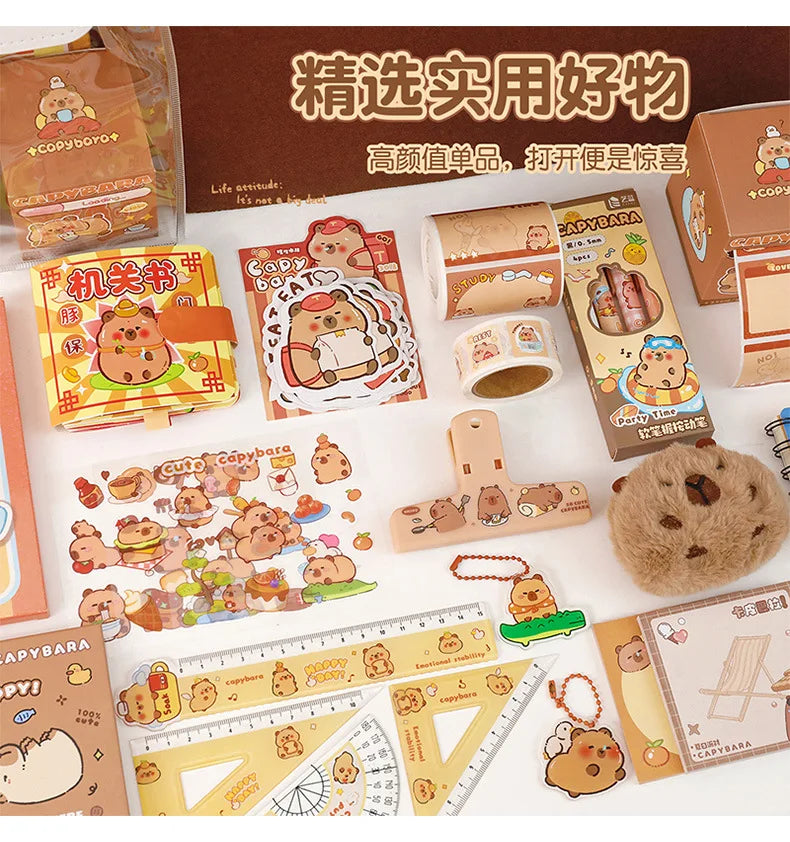 1 Set Capybara Stationery Set Student Graduation Gift Handbook Gift Bag Primary School Student Birthday Prizes