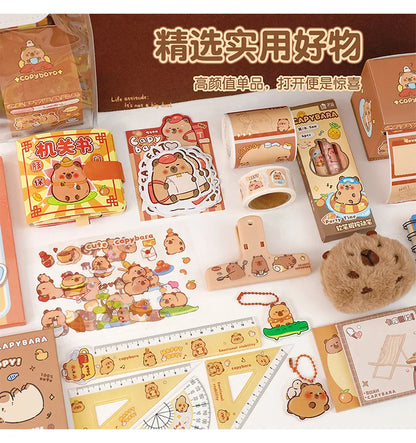1 Set Capybara Stationery Set Student Graduation Gift Handbook Gift Bag Primary School Student Birthday Prizes