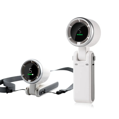 Portable Turbo Fan Mini Hanging Neck Fan USB Rechargeable Handheld Fan 3600mAh Foldable Mini Neck Fan Portable Small Turbo Fan