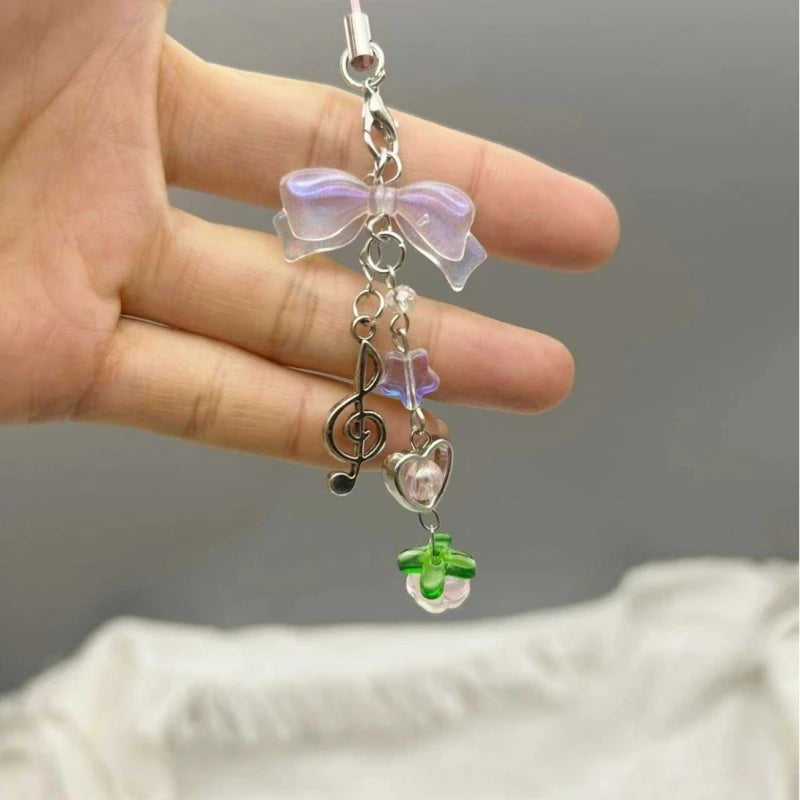 Stylish Phone Charm Bowknot Phone Chain Fashion Phone Pendant Decorative Accessory Suitable for Phone Keychain Bag