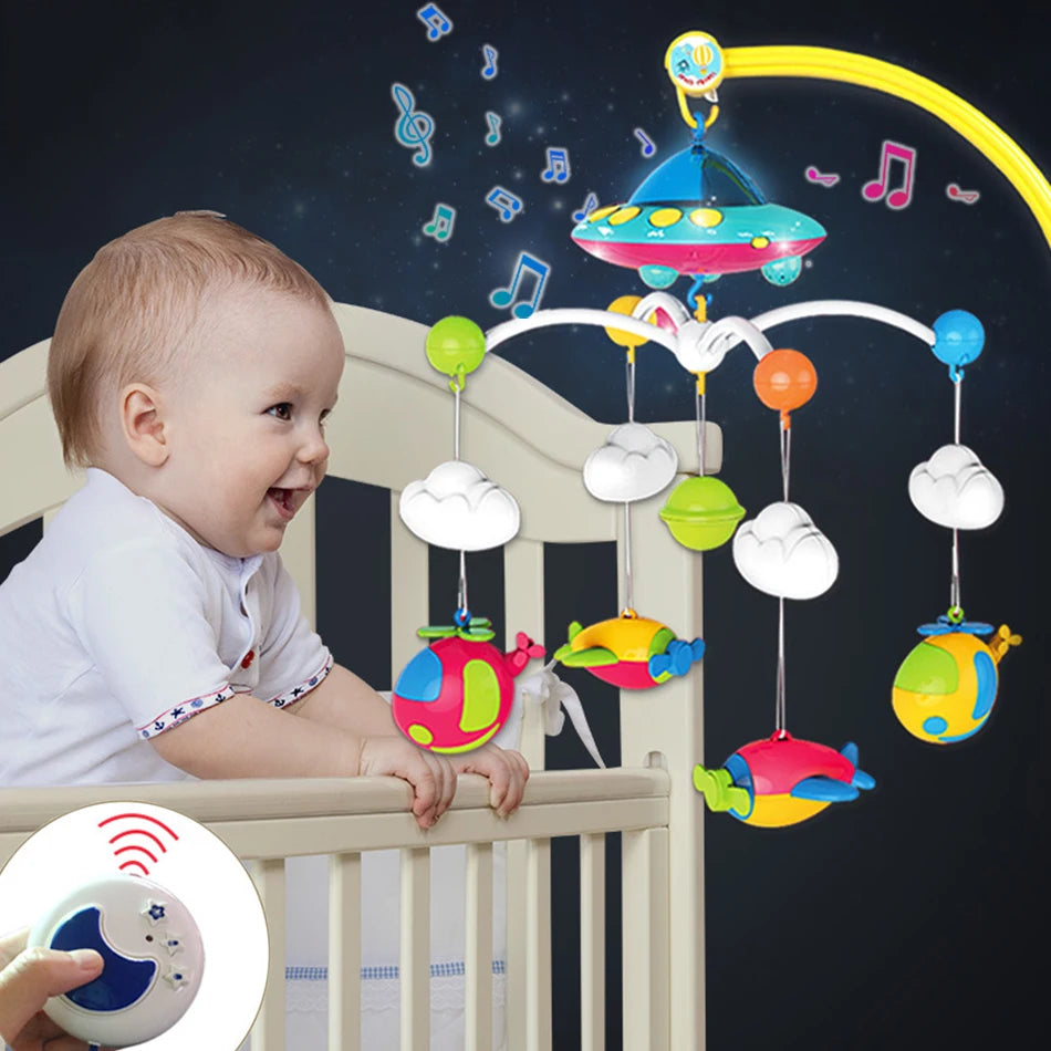 Musical Baby Crib Mobile with 108 Melody Lights Projection for Newborn Mobile for Crib Toys for Infants Remote Control Crib Toys