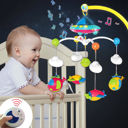 Musical Baby Crib Mobile with 108 Melody Lights Projection for Newborn Mobile for Crib Toys for Infants Remote Control Crib Toys