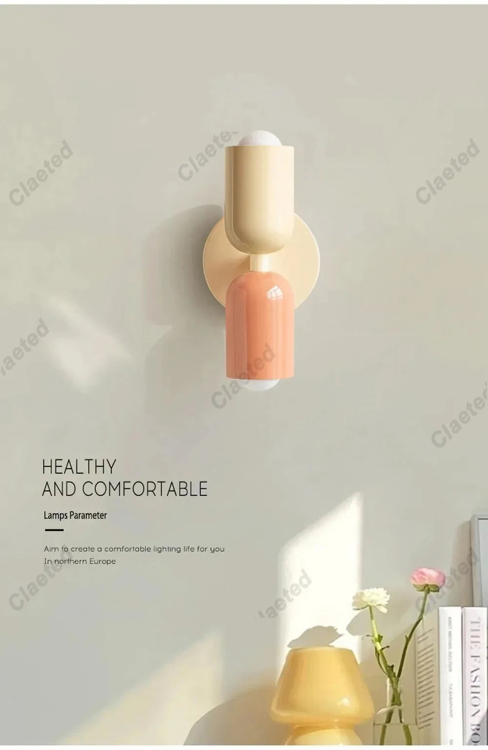 LED Wall Lamp Modern Simple Cream Double Head Light for Living Room Bedroom Besides Study Interior Decoration Fixture