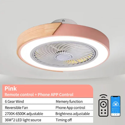 Smart Ceiling Fans With Light For Living Room Dining Room Blades Reversible 6 Speeds 52CM Fans Lighting 110V/220V
