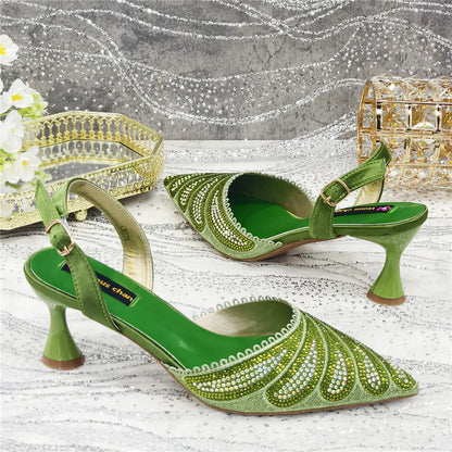 High Quality African Wedding Shoes Summer Sandals for Wedding 2025 Sexy Pumps Rhinestone Fashion Women Wedding Shoes