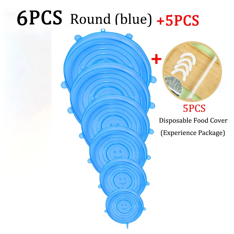 Silicone Food Preservation Cover Stretch Lids Keeping Fresh Seal Bowl Microwave Lids Reusable Plastic Wrap Kitchen Accessories