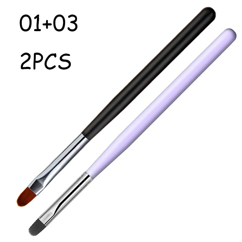 1-9PCS Nails Art Brush Pen 3D Tips Pattern Phototherapy Acrylic UV Gel Extension Builder Coating Painting Pen DIY Manicure Tools
