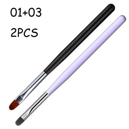 1-9PCS Nails Art Brush Pen 3D Tips Pattern Phototherapy Acrylic UV Gel Extension Builder Coating Painting Pen DIY Manicure Tools