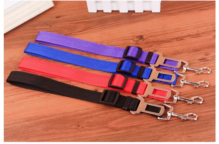 Car Seat Belt Pet Seat Adjustable Vehicle Pet Cat Dog Harness Lead Clip Safety Lever Traction Collars Dogs Accessoires
