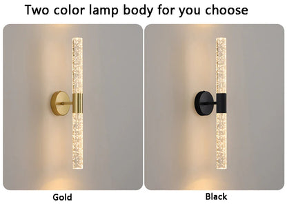 LED Light Modern Wall Light Bedroom Bedside Living Room Wall Lamp Crystal Rod Nordic Aisle Corridor Interior Lighting Fixture