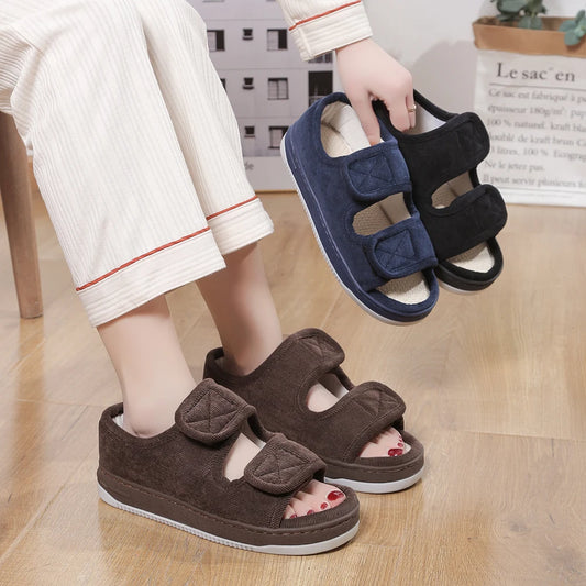 Diabetic Sandals Open Toe Diabetic Slippers Adjustable Walking Sandals Breathable Orthopedic Footwear for Women and Men