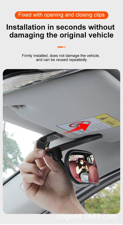 Sticky Baby Mirror For Car Auxiliary Mirror 360 Adjustable Baby Rear View Mirror Adhesive Mount Wide Angle Shatterproof Backseat