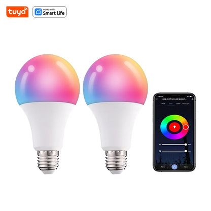 Tuya Smart Led Bulb E27 220V Smart Light Dimable Bluetooth RGB Lamp APP Control for Bedroom Room Decoration Party Lights