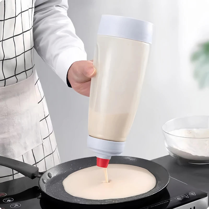 Pancake Batter Bottle Battler Mixer With Blender Ball Wire Whisk For Restaurant Baking Pancakes Cupcakes Muffins Crepes And More