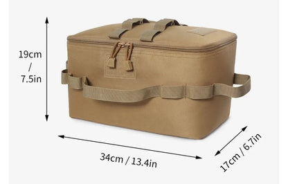 Camping Storage Bag Portable Folding Large Capacity Ground Nail Tool Bag Gas Canister Hiking Picnic Cookware Utensils Kit Bag