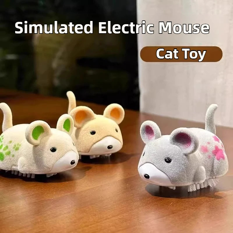 Interactive Cat Toy, Moving Simulation Mouse, Automatic Electronic Mice, Cat Vibrating Mouse Toys for Kitten Indoor Exercise