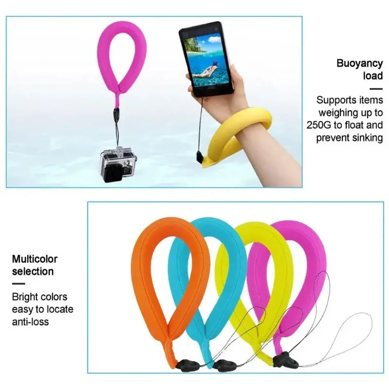 Ajustable Waterproof Camera Phone Float Underwater Float Floating Strap Floating Camera Wrist Straps Pool Accessories