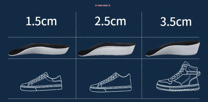 1 Pair Breathable Half Insole Heighten Heel Insert Sport Shoes Pad Cushion Unisex Height Increase Insoles Shoe Insoles 1.5-3.5cm