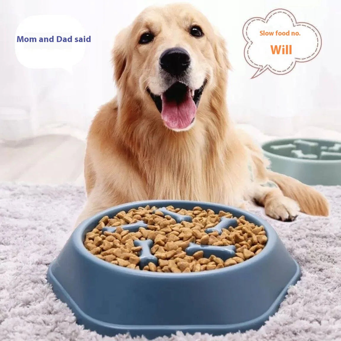 Anti-Slip Anti-Choking Slow Feeder Bowl for Large Dogs - Anti-Tip Pet Food Bowl for Golden Retriever