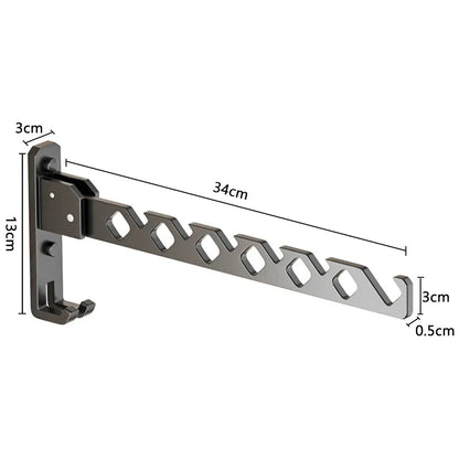 Wall Mounted Clothes Hanger No Punching Folding Drying Racks Collapsible Multi-Purpose Clothes Drying Rack Bathroom Space Saving