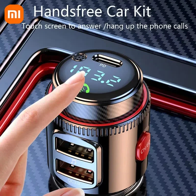 Xiaomi 2025 New PD30W+QC Bluetooth 5.4 Car MP3 Player FM Transmitter Wireless Handsfree U Disk Play USB Car Fast Charge Adapter