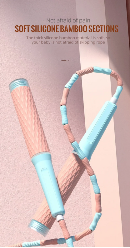 Exam Prep Student Jump Rope – Bamboo Soft Beads Anti-Tangle Design, Ergonomic No-Knot Rope for School Entrance Tests