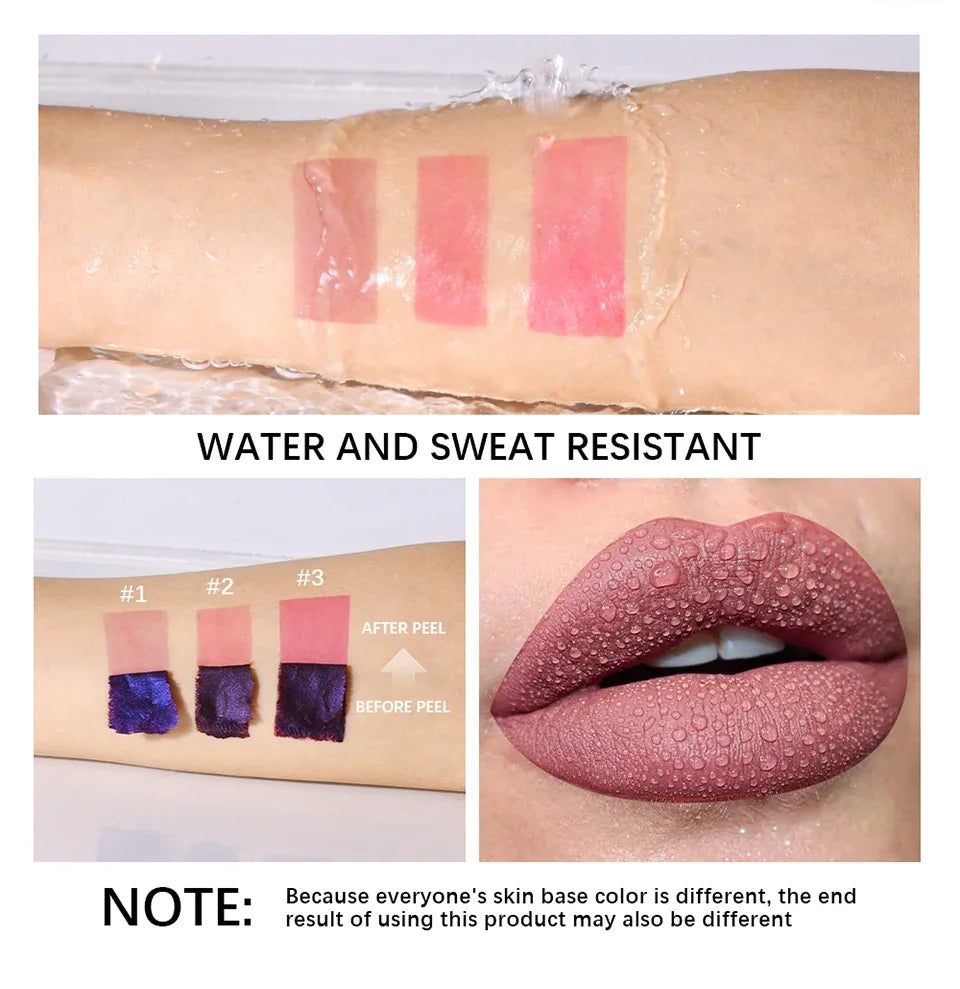 New Lip Stain Peel Off And Reveal  Long Lasting Waterproof Pink Lip Tint Transfer Proof Natural Lip Stain Tear Off Lip Gloss