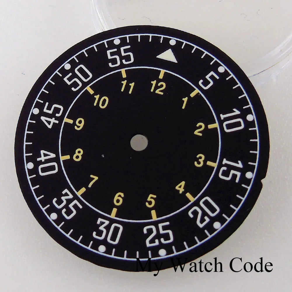 Sterile 29mm Pilot Watch Dial Part Black for NH35 NH36 ETA2824 PT5000 ST2130 Watch Case Part Hand Set