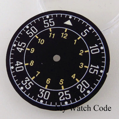 Sterile 29mm Pilot Watch Dial Part Black for NH35 NH36 ETA2824 PT5000 ST2130 Watch Case Part Hand Set