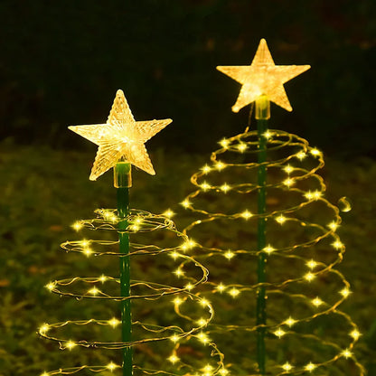 Christmas Solar Light LED Luminous Christmas Tree Ornament Outdoor Waterproof Decorative Lamp String Festival Garden Decorations