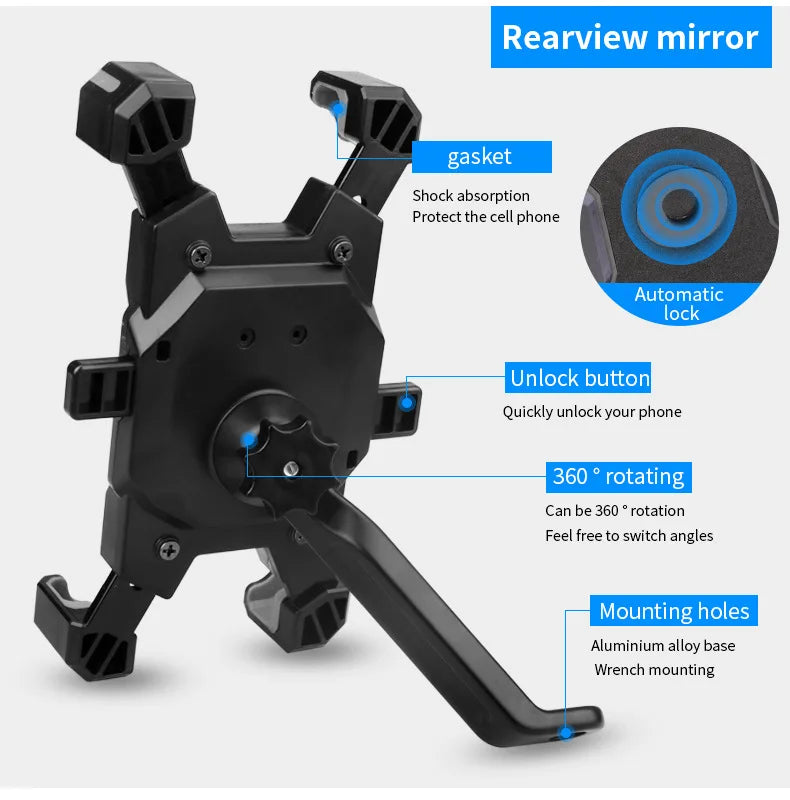 Bicycle Mobile Phone Holder Electric Bike Motorcycle Phone Stand Ride Navigation Mobile Phone Rack Phone Holder Support