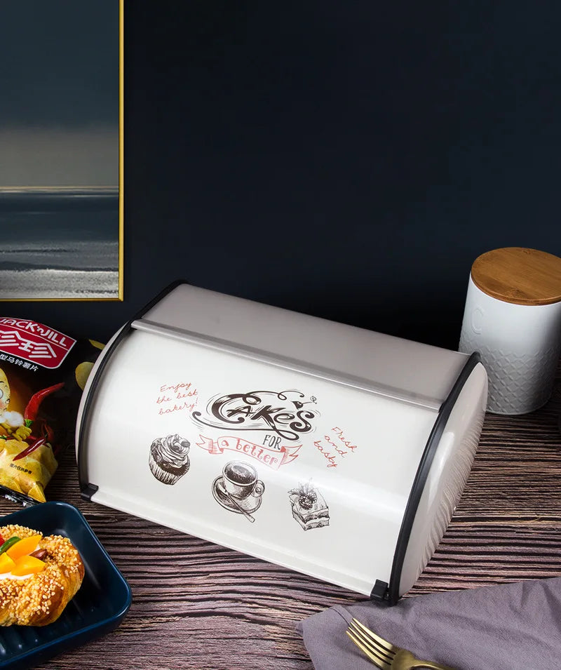 Bread Bin Bread Holder Large Capacity Stainless Steel Bread Box Holder Bin Container Kitchen Storage Organizer Bread Storage Box