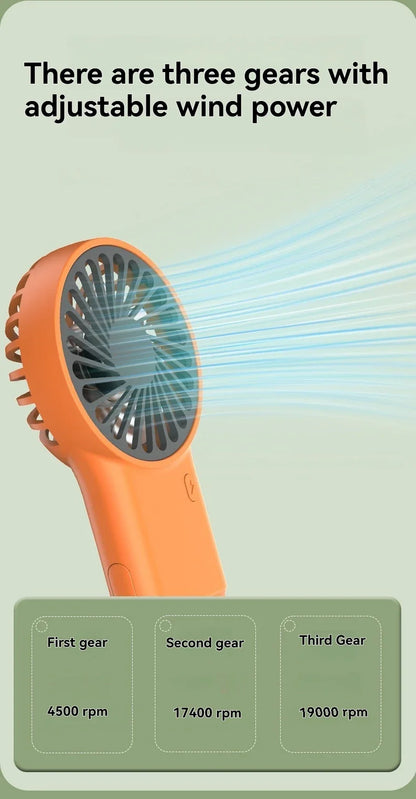 New Foldable Handheld Desktop USB Rechargeable Mini Fan Cartoon Design with Hook for Mountaineering Outdoor Home Office use